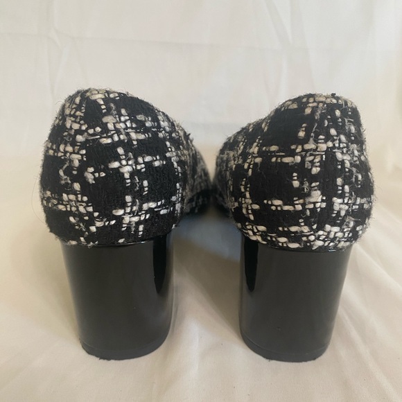 Ann Taylor Factory Black and White Tweed Pointy Toe, Block Heels, Women’s Size 9 - Picture 6 of 11